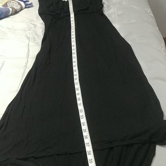 American Dream Black Strapless Hi/Low Maxi w/ belt - Picture 11 of 12